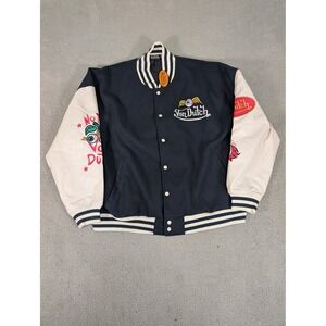 Von Dutch Varsity Jacket Mens 2XL Navy White Embroidered Bomber Streetwear